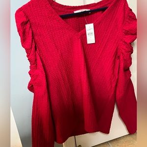 Puffed sleeve top size medium, red from Loft